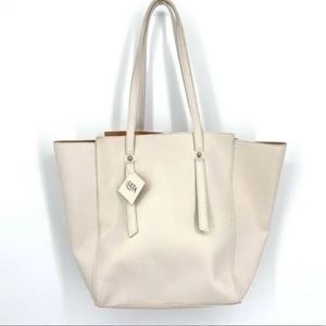 ULTA BEAUTY Faux Leather Large Tote Bag - White Cream - NWT